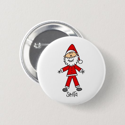 Santa Claus Stick Figuur Button (Voorkant /achterkant)
