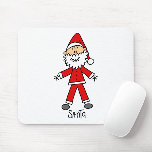 Santa Claus Stick Figuur Mousepad Muismat (Met muis)