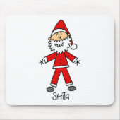 Santa Claus Stick Figuur Mousepad Muismat (Voorkant)