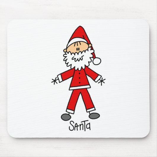 Santa Claus Stick Figuur Mousepad Muismat (Voorkant)