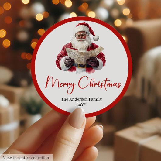 Santa Claus Sticker Label for Christmas Packaging