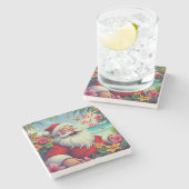 Santa Claus Stone Coaster Stenen Onderzetter (Zijkant)