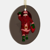 Santa Claus Strawberry Farmer Keramisch Ornament (Rechts)