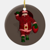 Santa Claus Strawberry Farmer Keramisch Ornament (Achterkant)