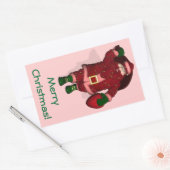Santa Claus Strawberry Farmer Rechthoekige Sticker (Envelop)