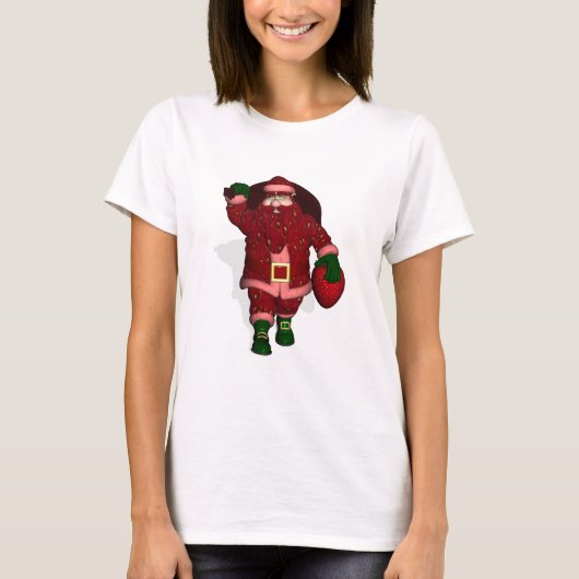 Santa Claus Strawberry Farmer T-shirt (Voorkant)