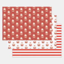 Santa Claus & Stripe Patroon Rood & Wit Kerstmis