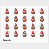 Santa Claus Stuck Chimney Ronde Sticker (Vel)