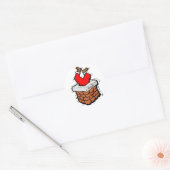 Santa Claus Stuck Chimney Ronde Sticker (Envelop)