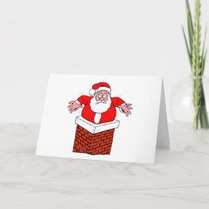 Santa Claus Stuck Funny Holiday Kerstmis Feestdagen Kaart