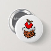 Santa Claus Stuck in Chimney Ronde Button 5,7 Cm (Voorkant /achterkant)