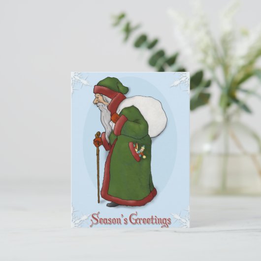 Santa Claus  Style Postkaart Feestdagenkaart (Staand voorkant)