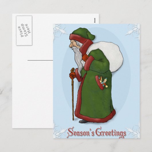 Santa Claus  Style Postkaart Feestdagenkaart (Voorkant / Achterkant)