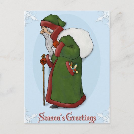 Santa Claus  Style Postkaart Feestdagenkaart (Voorkant)