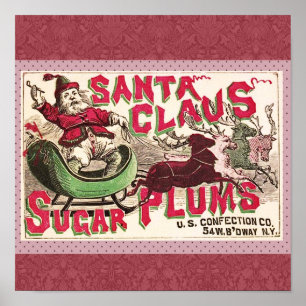 Santa Claus Sugar Plum Kerstmis Poster