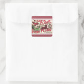 Santa Claus Sugar Plum Kerstmis Vierkante Sticker (Tas)