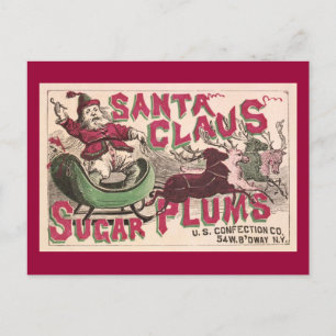 Santa Claus Sugar Plums - Vintage Kerstmis Feestdagenkaart
