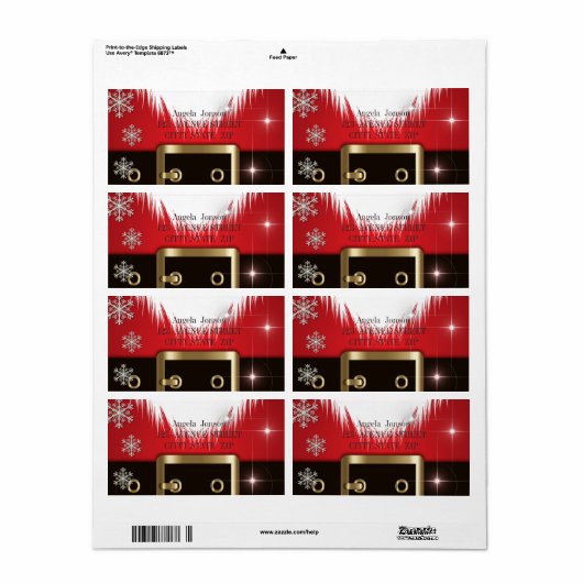 Santa Claus Suit Etiket (Full Sheet)