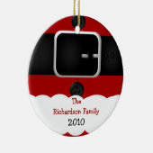 Santa Claus Suit Gepersonaliseerd kerstversieel Keramisch Ornament (Rechts)