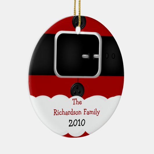 Santa Claus Suit Gepersonaliseerd kerstversieel Keramisch Ornament (Rechts)