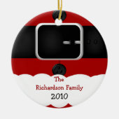 Santa Claus Suit Gepersonaliseerd kerstversieel Keramisch Ornament (Voorkant)