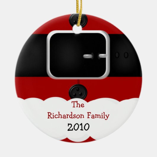 Santa Claus Suit Gepersonaliseerd kerstversieel Keramisch Ornament (Voorkant)