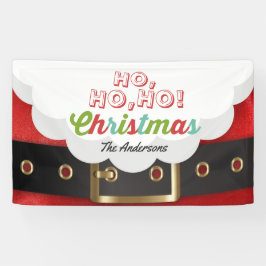 Santa Claus Suit Ho Ho Ho Kerstgelukkig Nieuwjaar Spandoek