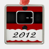 Santa Claus Suit Persoonlijke Kerstmis Metalen Ornament (Voorkant)