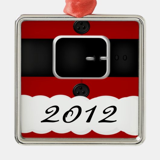 Santa Claus Suit Persoonlijke Kerstmis Metalen Ornament (Voorkant)