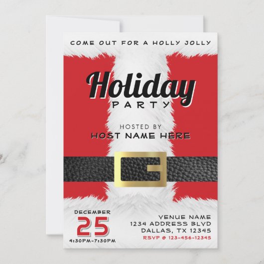 Santa Claus Suit Rood & Wit Kerstfeest Kaart (Voorkant)