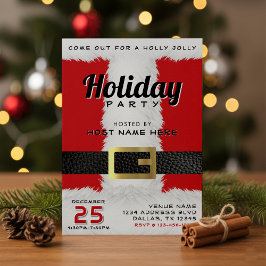 Santa Claus Suit Rood & Wit Kerstfeest Kaart