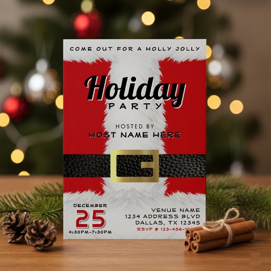 Santa Claus Suit Rood & Wit Kerstfeest Kaart