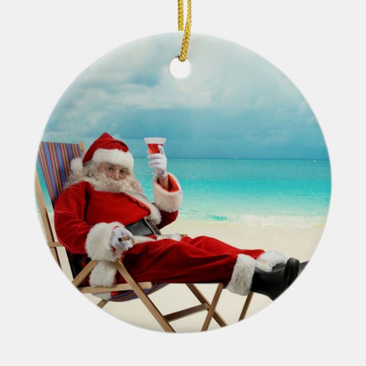 Santa Claus Summer Keramisch Ornament (Voorkant)