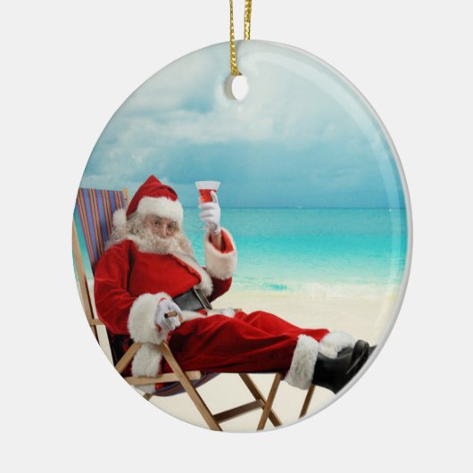 Santa Claus Summer Keramisch Ornament (Links)