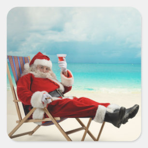 Santa Claus Summer Vierkante Sticker