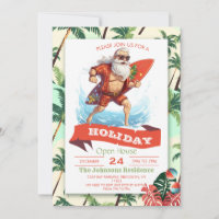Santa Claus Surfer Cartoon Illustratie