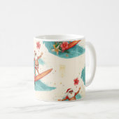 Santa Claus surfing on Christmas Holiday Koffiemok (Voorkant rechts)