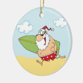 Santa Claus Surfing Ornament (Links)
