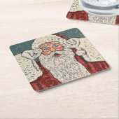 Santa Claus Surprised Kartonnen Onderzetters (Schuin)