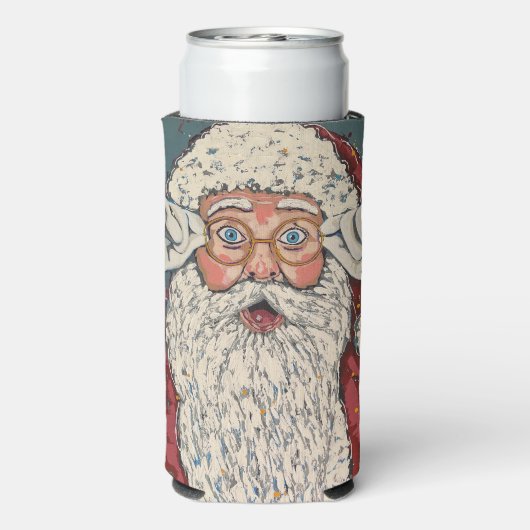 Santa Claus Surprised Seltzer Blikjeskoeler (Seltzer Achterkant)