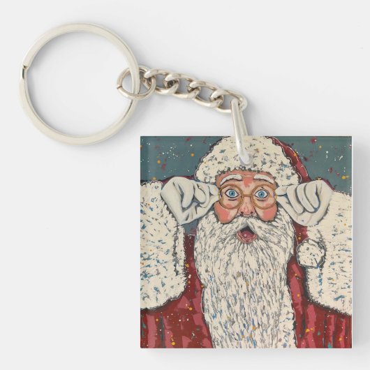 Santa Claus Surprised Sleutelhanger (voorkant)
