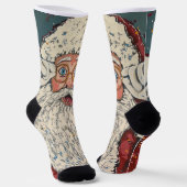 Santa Claus Surprised Sokken (Gebogen)