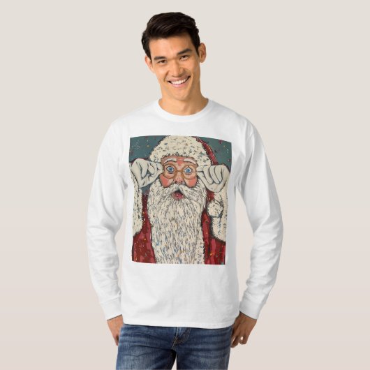 Santa Claus Surprised T-shirt (Voorkant volledig)