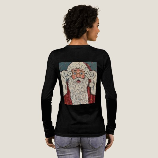 Santa Claus Surprised Tri-Blend Shirt (Achterkant)