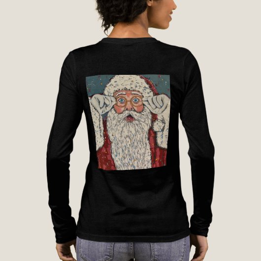 Santa Claus Surprised Tri-Blend Shirt (Achterkant)