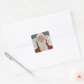 Santa Claus Surprised Vierkante Sticker (Envelop)
