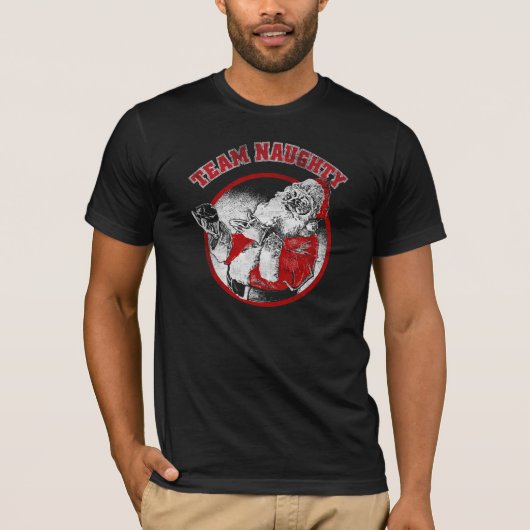 Santa Claus - Team Naughty T-shirt (Voorkant)