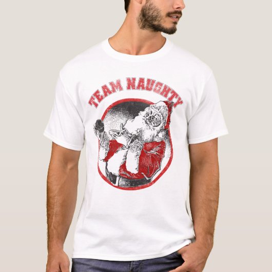 Santa Claus - Team Naughty T-shirt (Voorkant)