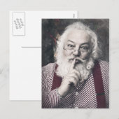 Santa Claus telling you to be quiet Feestdagenkaart (Voorkant / Achterkant)