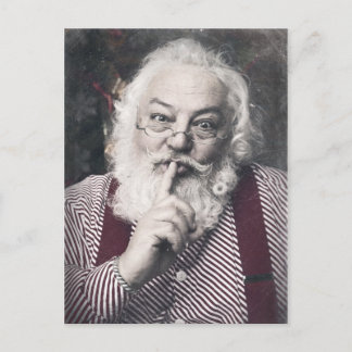 Santa Claus telling you to be quiet Feestdagenkaart